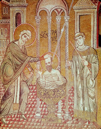 The Baptism of St. Paul by Ananias, from Scenes from the Life of St. Paul by Byzantine School